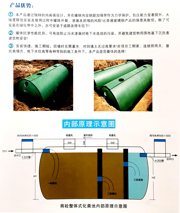 中和镇玻璃钢化粪池